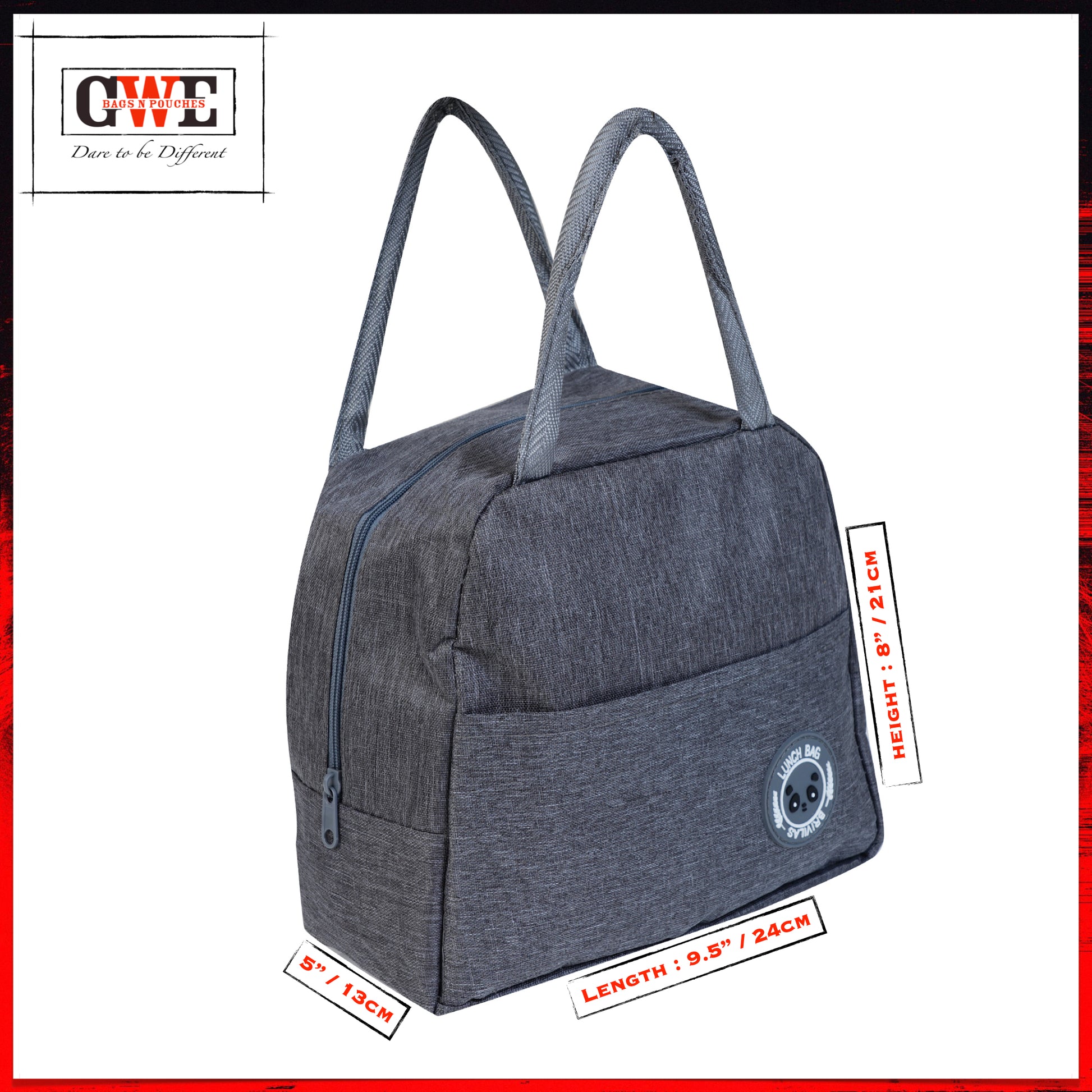 GWE Large Insulated Lunch Bag for Office Men n Women, School Kids, College Students, Travel Tiffin Bag Pouch, Hot & Cold Lunch Box Bags for all Occasions