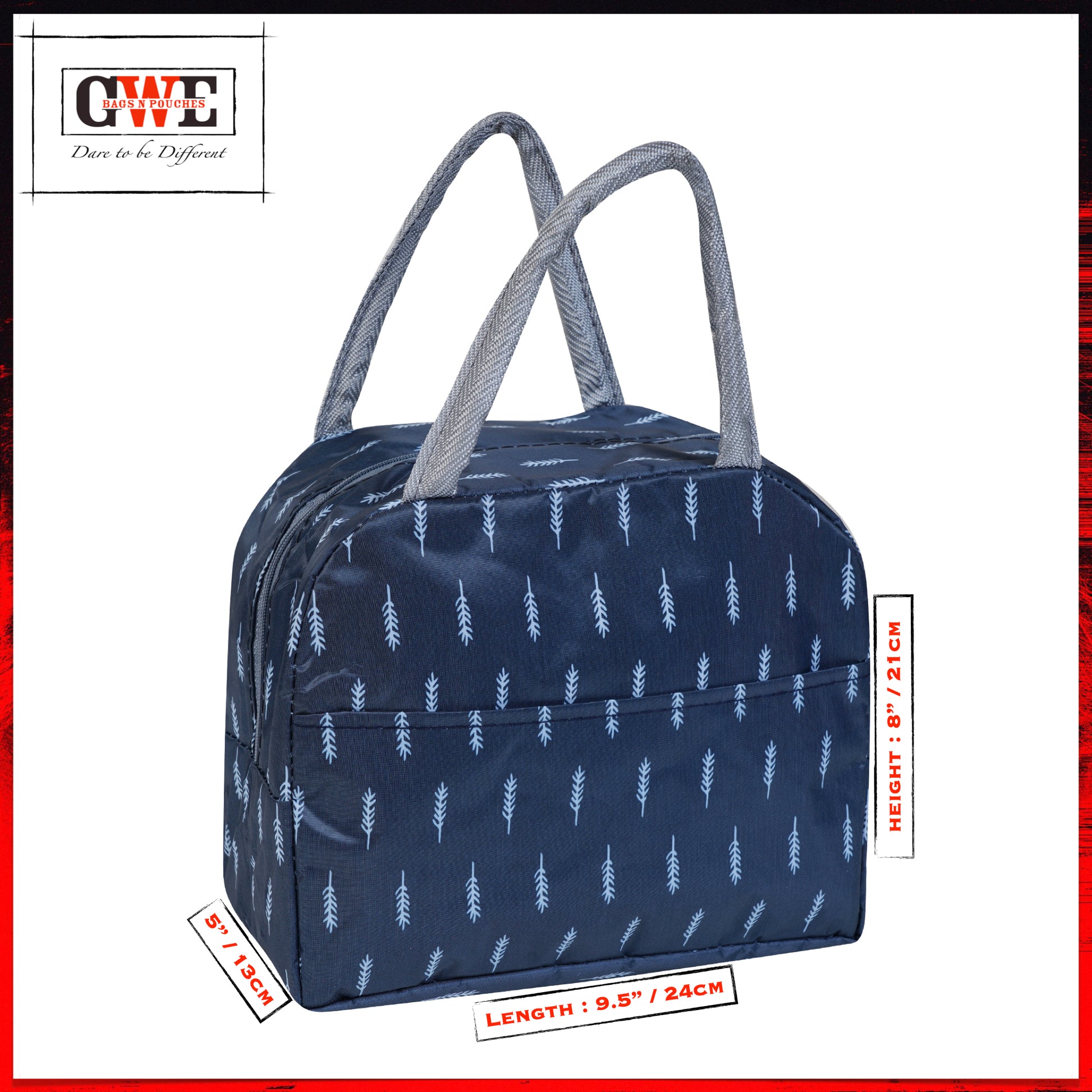 GWE Large Insulated Lunch Bag for Office Men n Women, School Kids, College Students, Travel Tiffin Bag Pouch, Hot & Cold Lunch Box Bags for all Occasions