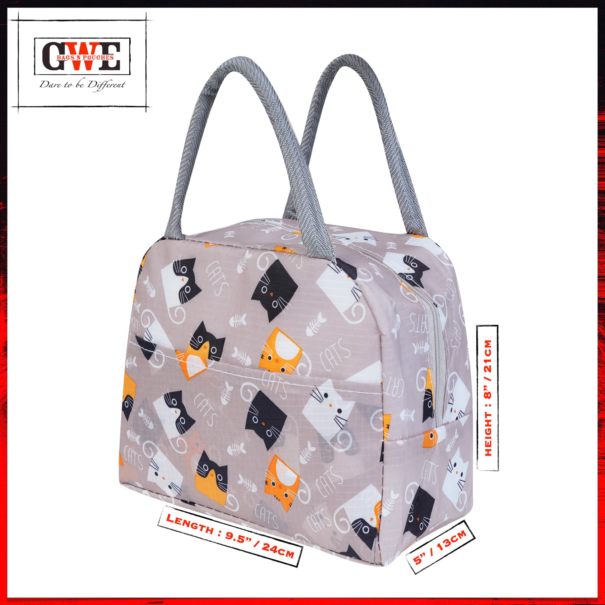 GWE Large Insulated Lunch Bag for Office Men n Women, School Kids, College Students, Travel Tiffin Bag Pouch, Hot & Cold Lunch Box Bags for all Occasions