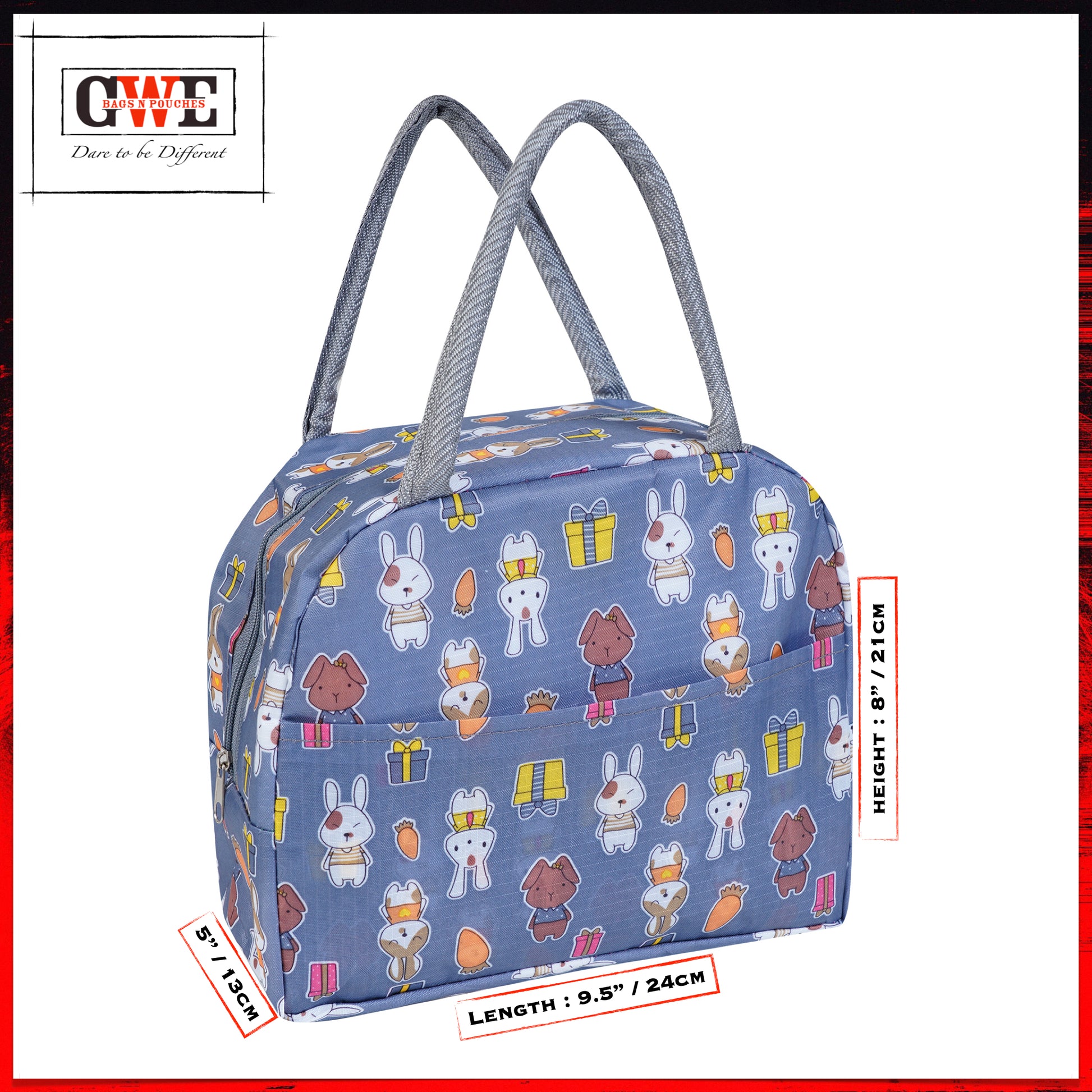 GWE Large Insulated Lunch Bag for Office Men n Women, School Kids, College Students, Travel Tiffin Bag Pouch, Hot & Cold Lunch Box Bags for all Occasions
